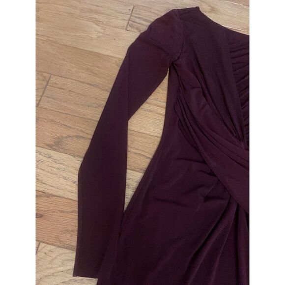 Bailey 44 Anthropologie womens Chic Burgundy Long Sleeve Ruched Bodycon Dress xs - Picture 2 of 9